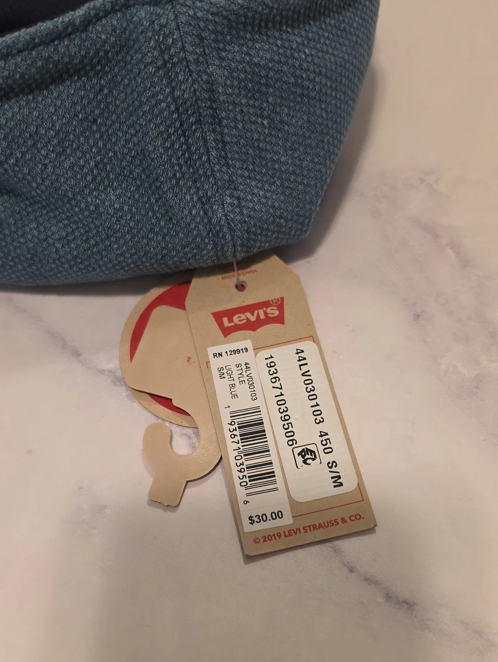 Levi's Light Blue Cotton Newsboy Cap Brand New